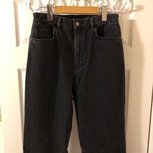 Massimo Dutti Black High Rise Relaxed Jeans